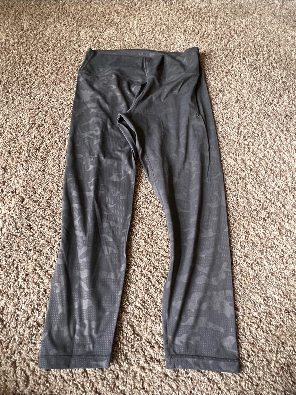Zyia Dark Gray Patterned Active Leggings